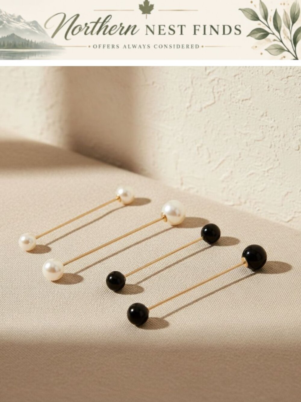 Faux Pearl Sweater Shawl Pins Brooch Clasp Set for Blouse Cardigan
